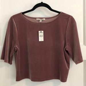 Express Velvet Textured Crop Top